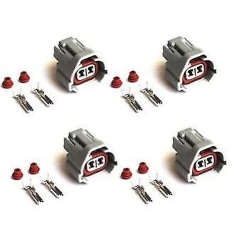 4 x LOW KEY FUEL INJECTOR PLUGS CLIPS - FOR TOYOTA, SUBARU, MAZDA, SARD DENSO