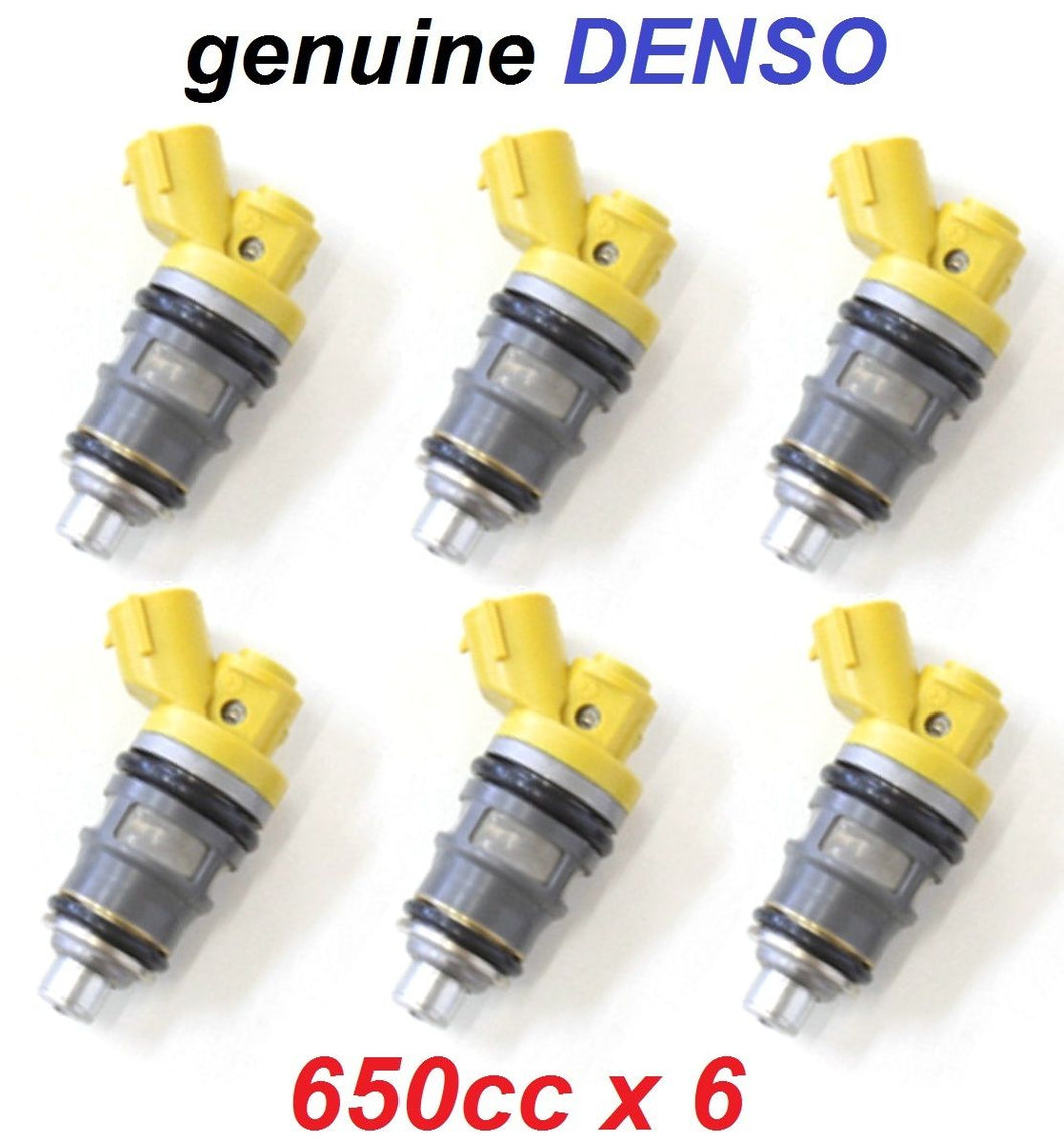 6 x 650cc FUEL INJECTORS for TOYOTA SUPRA JZA70 1JZGTE 1JZ SIDE FEED ASNU DENSO