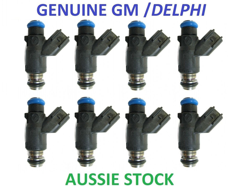 8x Fuel Injectors for GM 6.0 L76 850cc 80lb 81lb Short Genuine Delphi 8x Fuel Injectors for GM 6.0 L76 850cc 80lb 81lb Short Genuine Delphi