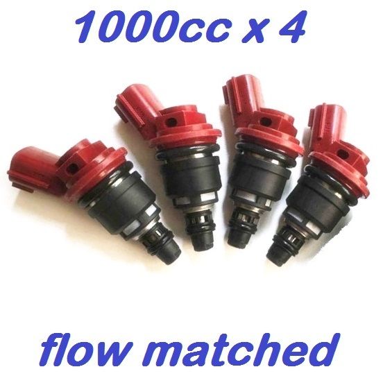 4 1000cc JECS Side Feed Fuel Injectors for NISSAN SR20 DET S13 S14 S15 E85 500HP