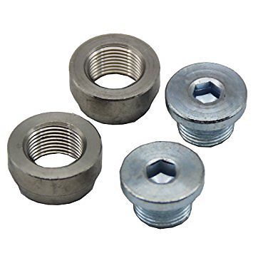 (2) 18MM M18 x1.5 O2 OXYGEN SENSOR BOSS BUNG WELD ON EXHAUST FITTINGS & PLUGS