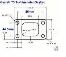 T3 TURBO GASKET STAINLESS for GT30 GT35 SKYLINE XR6 VL RB30