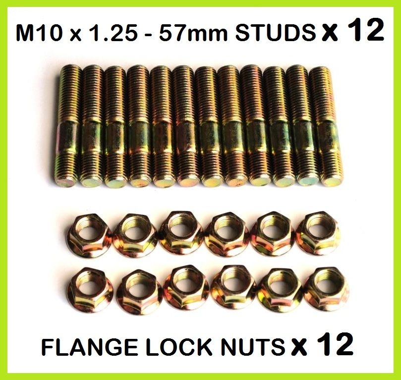 EXHAUST MANIFOLD M10 STUDS & NUTS FOR NISSAN SKYLINE R31 RB30 COMMODORE VL