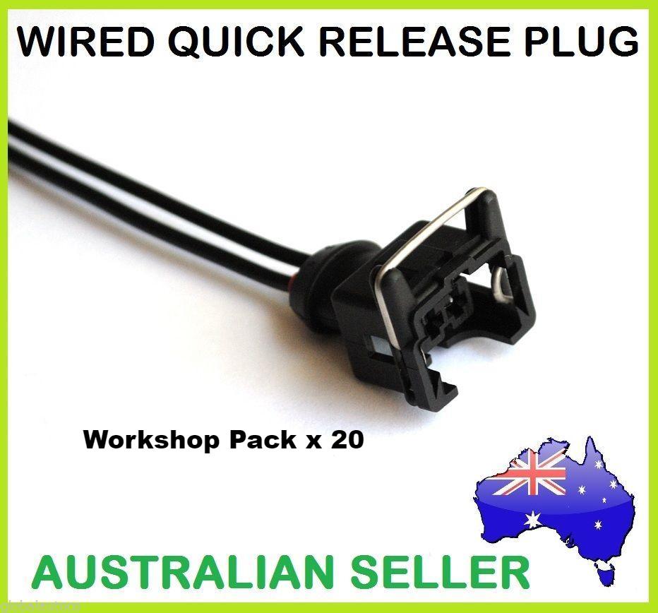 20 x Injector Connector / Plug EV1 for Bosch and Wires - Quick Release - Pre Wired