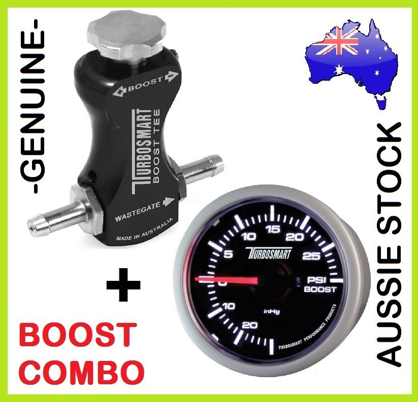 *GENUINE* TURBOSMART Boost Tee Black Turbo Boost Controller + 52mm Boo