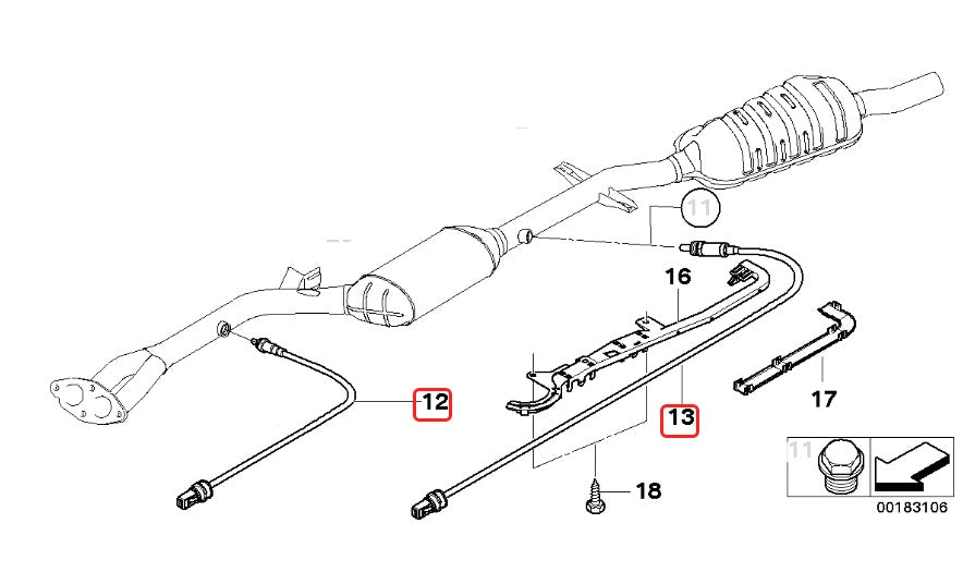 Postcat Oxygen Sensors O2 For BMW 318i E46 02/200404/2005 N46B20A 2