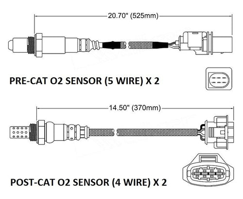 O2 sensor kit for Holden Commodore VZ V6 Models to July 2006 (4 sensors Total)