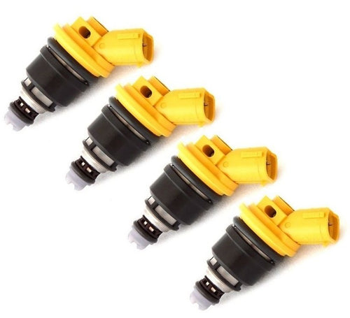 4 Side Feed Fuel Injectors 16611-AA370 Yellow Top JDM Legacy
