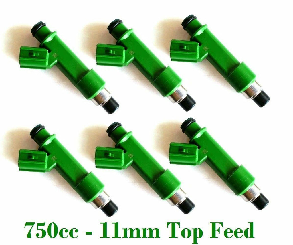 6 x 750cc Fuel Injectors for Nissan RB20DET RB26DETT R32 R33 R34 GTR E ...