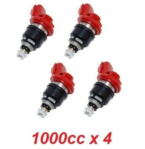 4 x 1000cc Side Feed Fuel Injectors for NISSAN SR20 S13 S14 S15 E85 Fl ...