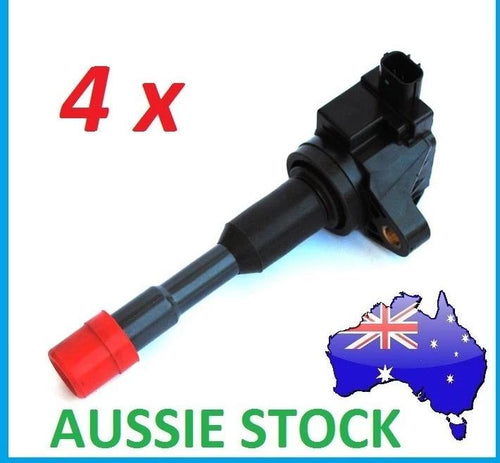 IGNITION COILS COIL SET OF 4 EXHAUST SIDE for HONDA CIVIC 1.3L & JAZZ GD GE 1.4L