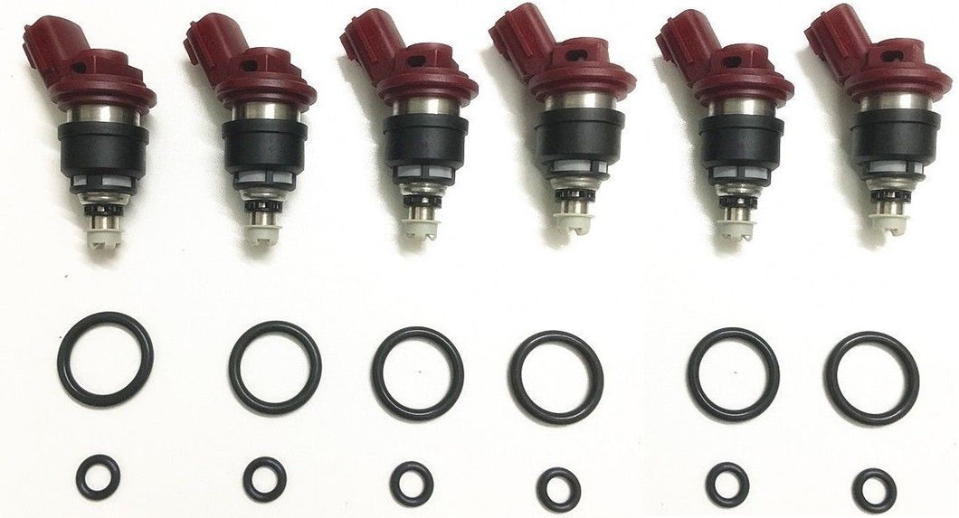 Genuine 740cc fuel injectors x 6 for Nismo Nissan 300zx 10/94 on VG30DETT RR544