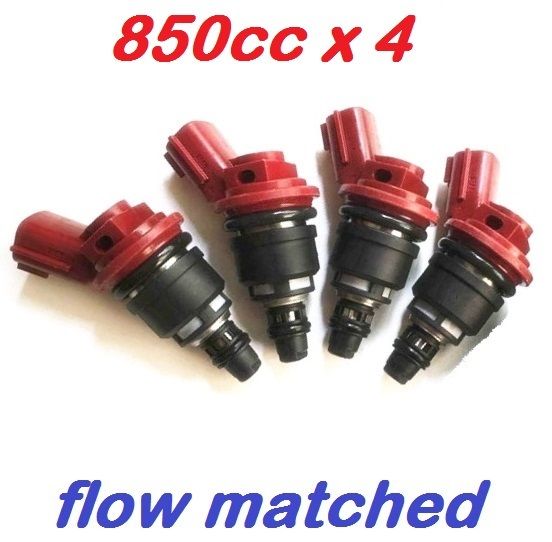 4 x 850cc JECS Side Feed Fuel Injectors for NISSAN SR20 DET S13 S14 S15 E85