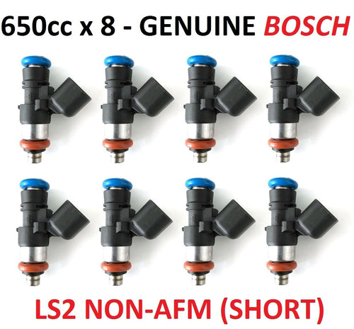 8x  Fuel Injectors for Commodore LS2 NON-AFM 650cc 60lb 62lb Short Genuine Bosch