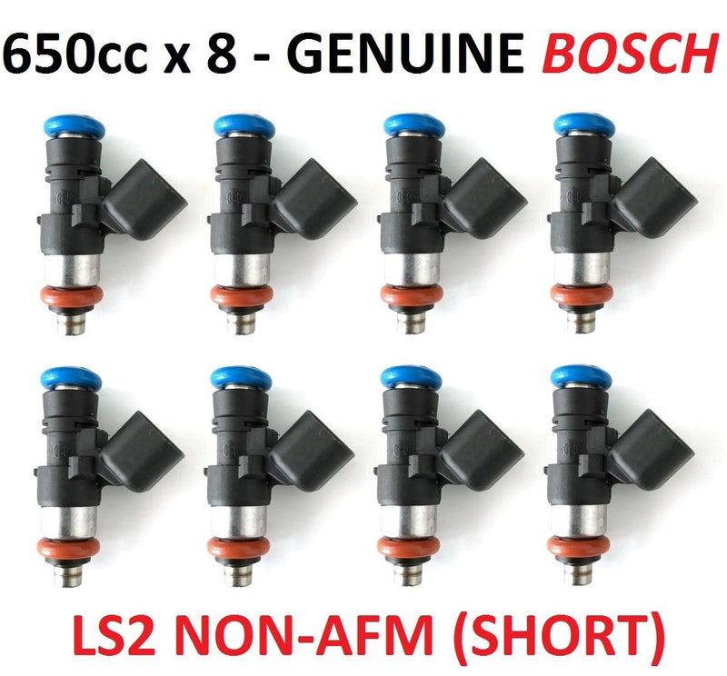 8x Fuel Injectors for Commodore LS2 NON-AFM 650cc 60lb 62lb Short Genuine Bosch 8x Fuel Injectors for Commodore LS2 NON-AFM 650cc 60lb 62lb Short Genuine Bosch