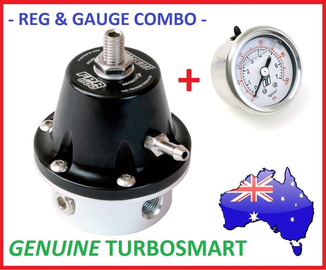Genuine TURBOSMART Black FPR-800 Fuel Pressure Reg Regulator 1/8 NPT + Gauge
