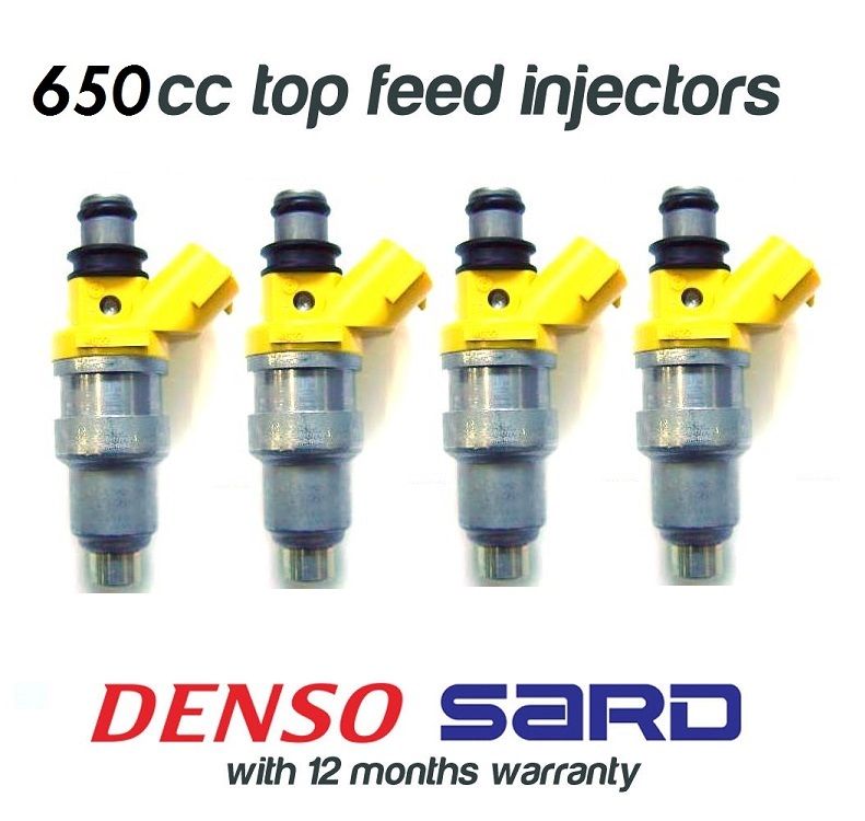 (Set Of 4) 800cc Fuel Injectors For Mitsubishi EVO 1-9 - Denso, Refurbished (SARD 63565 Compatible)