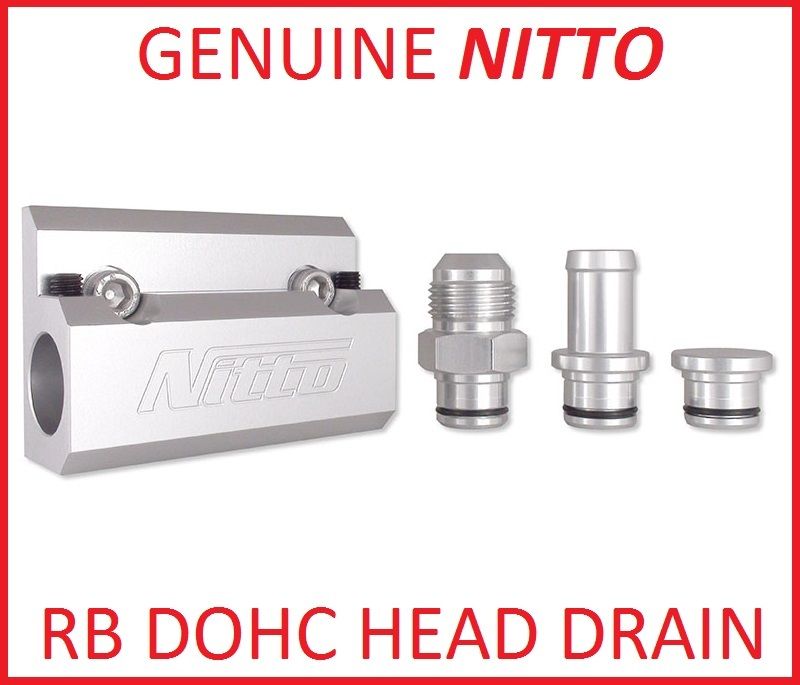 NITTO OIL DRAIN 5/8 HOSE FITTING for NISSAN SKYLINE RB SERIES HEAD (NIT OIL RBD)
