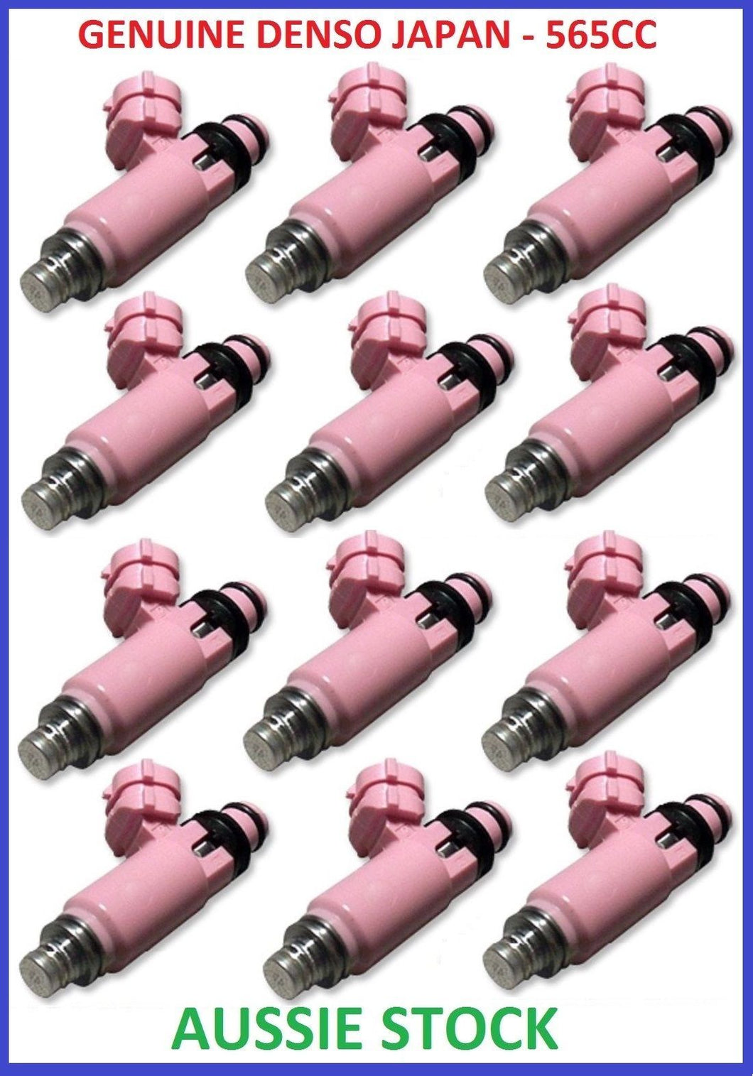 12 x GENUINE Pink 550 565cc Fuel Injectors for Subaru Denso Sti (3 x 4cyl sets)