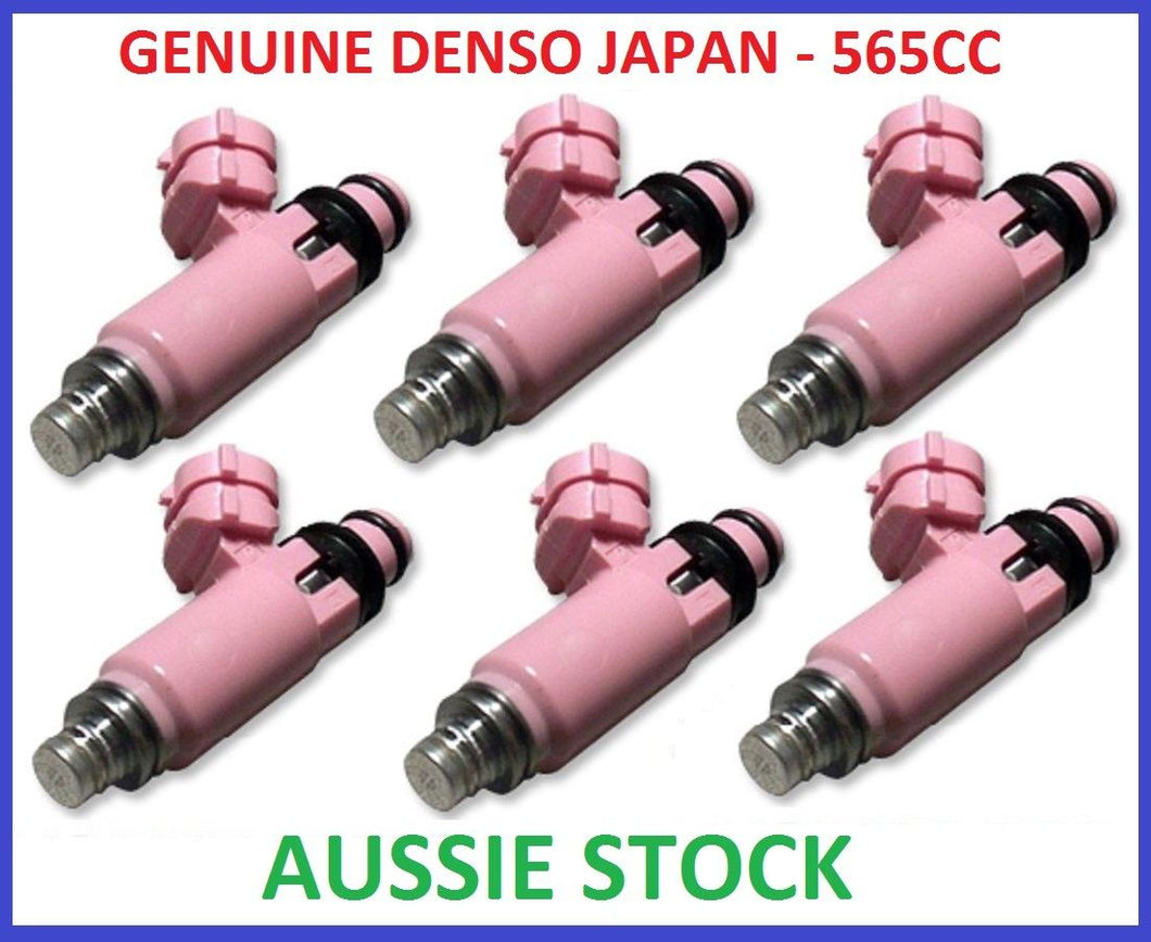 6 STi Pink 550cc 565cc Fuel Injectors for Subaru Mitsubishi Magna v6 Turbo DENSO