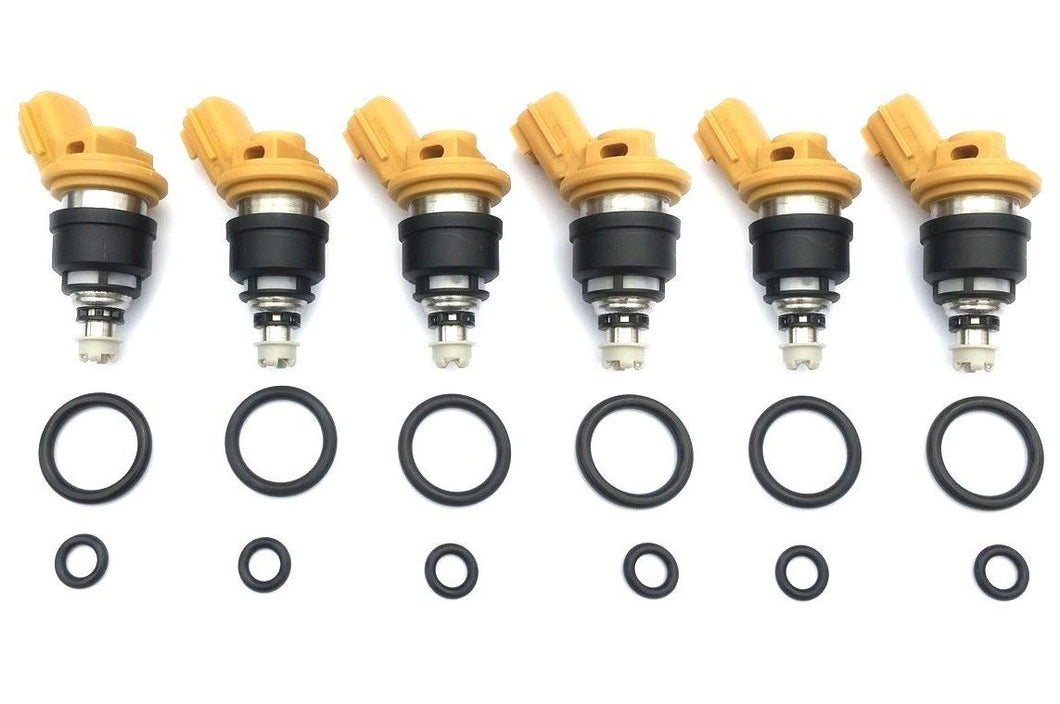 6 x 550cc 555cc Side Feed Fuel Injectors for NISSAN SKYLINE R33 GTS-T RB25DET