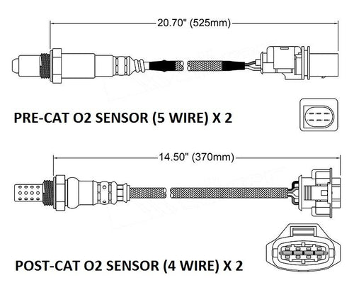 O2 sensor kit for Holden Commodore VE V6 Models to Sept 2007 (4 sensors Total)