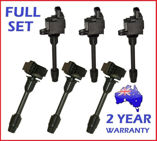 6 x IGNITION COILs for NISSAN Gloria Y34 1999 - 2004 3.0L VQ30DET