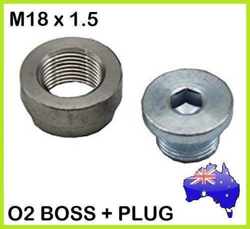 18MM M18 x1.5 O2 OXYGEN SENSOR BOSS BUNG WELD ON EXHAUST FITTING & PLUG WIDEBAND