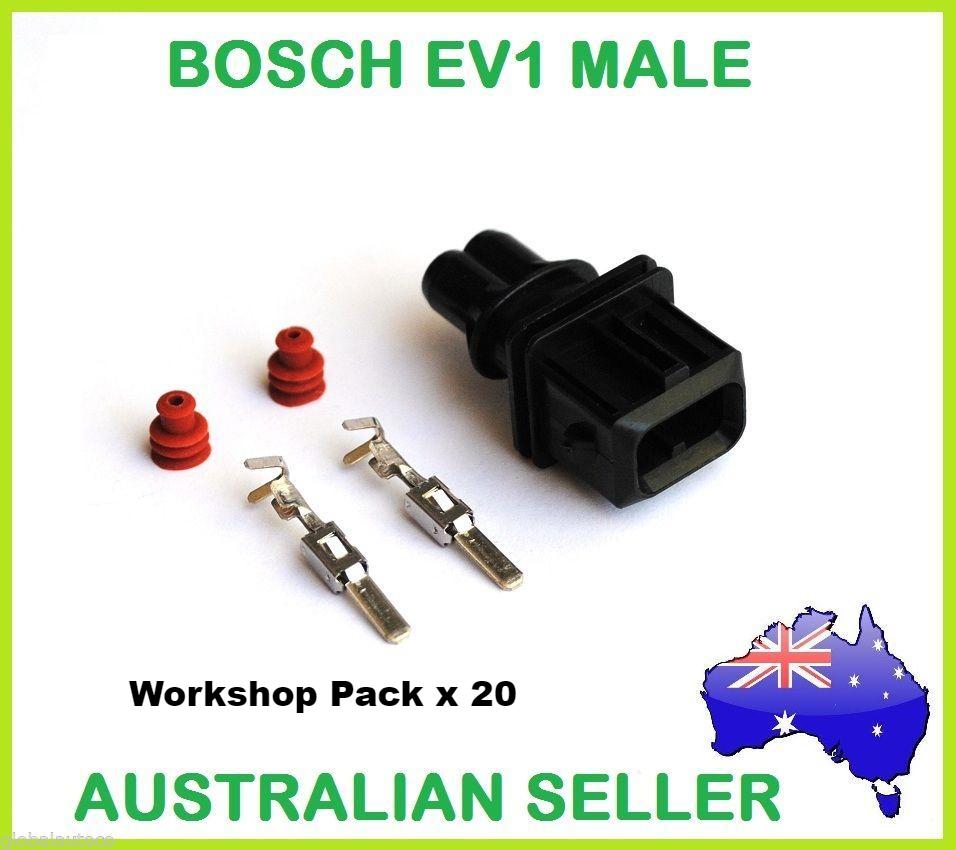 20 x Male Injector Connector / Plug EV1 for Bosch - Workshop Pack 20 x Male Injector Connector / Plug EV1 for Bosch - Workshop Pack