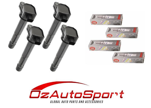 4 x Spark Plugs & 4 x Ignition Coils for Honda Accord Euro CU2