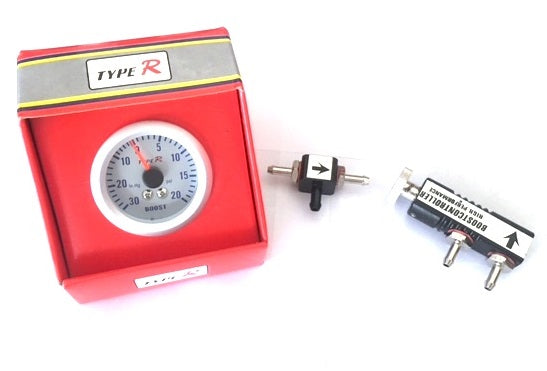 Type R Boost Gauge and Black Boost Controller Kit - 20 PSI - 52mm 2