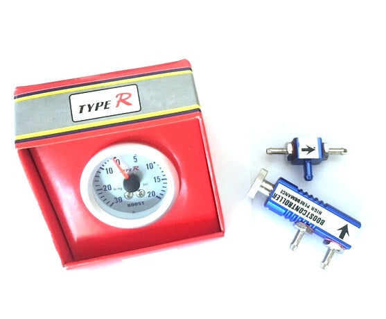 Type R Boost Gauge and Blue Boost Controller Kit - 20 PSI - 52mm 2 ...