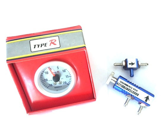 Type R Boost Gauge and Blue Boost Controller Kit - 20 PSI - 52mm 2