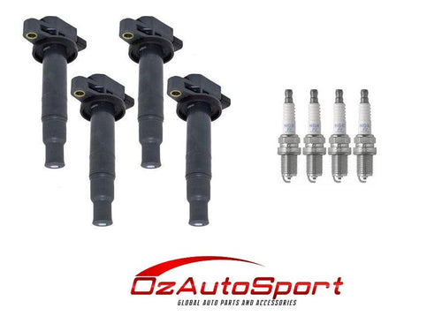 4 x NGK Spark Plugs + 4 x Ignition Coils for Toyota Echo Yaris 1.3L