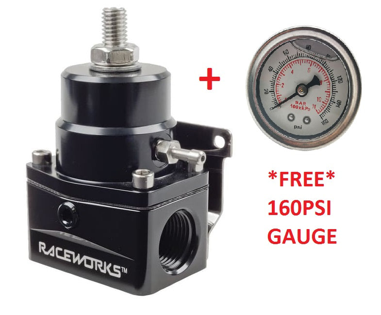 Raceworks EFI Adjustable Fuel Pressure Regulator 3x AN-6 ports+ Turbosmart Gauge Raceworks EFI Adjustable Fuel Pressure Regulator 3x AN-6 ports+ Turbosmart Gauge