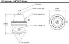 Turbosmart Fuel Pressure Regulator Kompact Uni Sleeper FPR800 800hp + Gauge