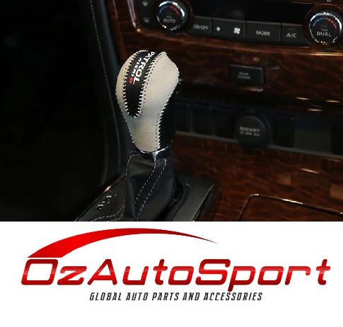 Leather Gear Shift Knob Cover For Nissan Patrol Y62 2016 2017 2018 - Light