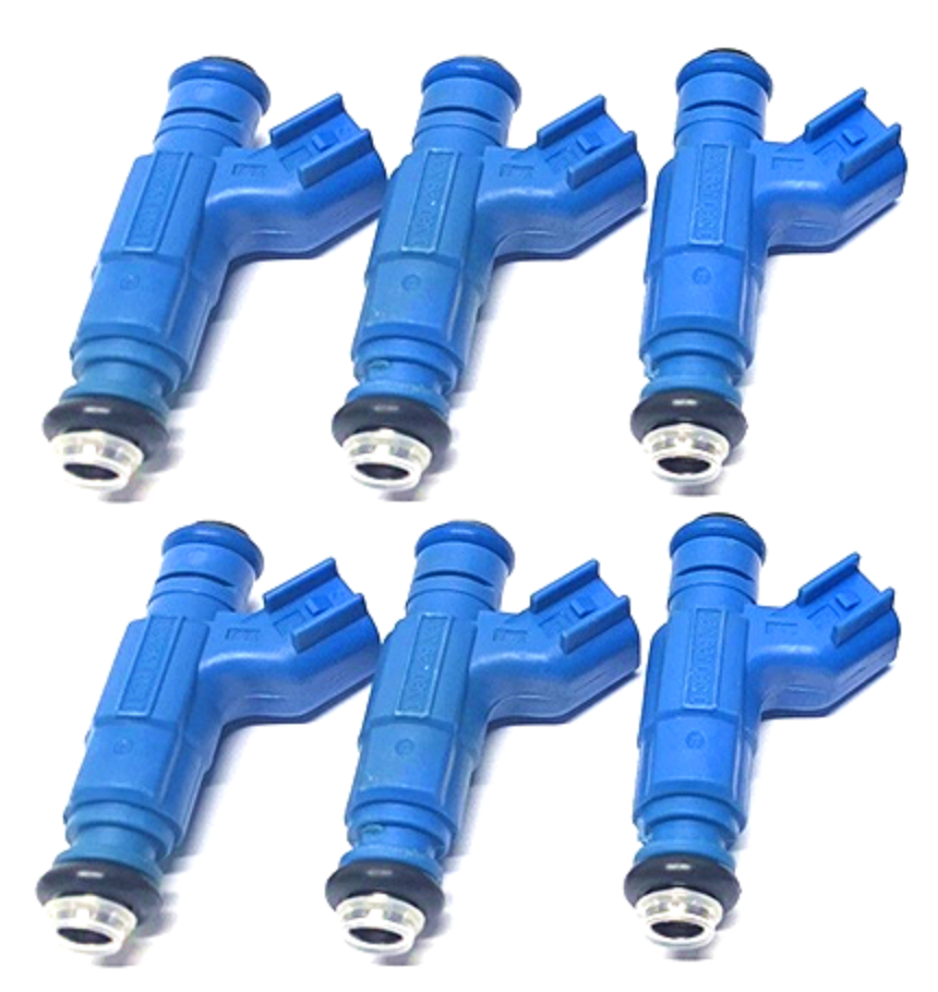 6 x FUEL INJECTORS for FORD COURIER PH 4L V6 04-06 INJECTOR BLUE 6 x FUEL INJECTORS for FORD COURIER PH 4L V6 04-06 INJECTOR BLUE